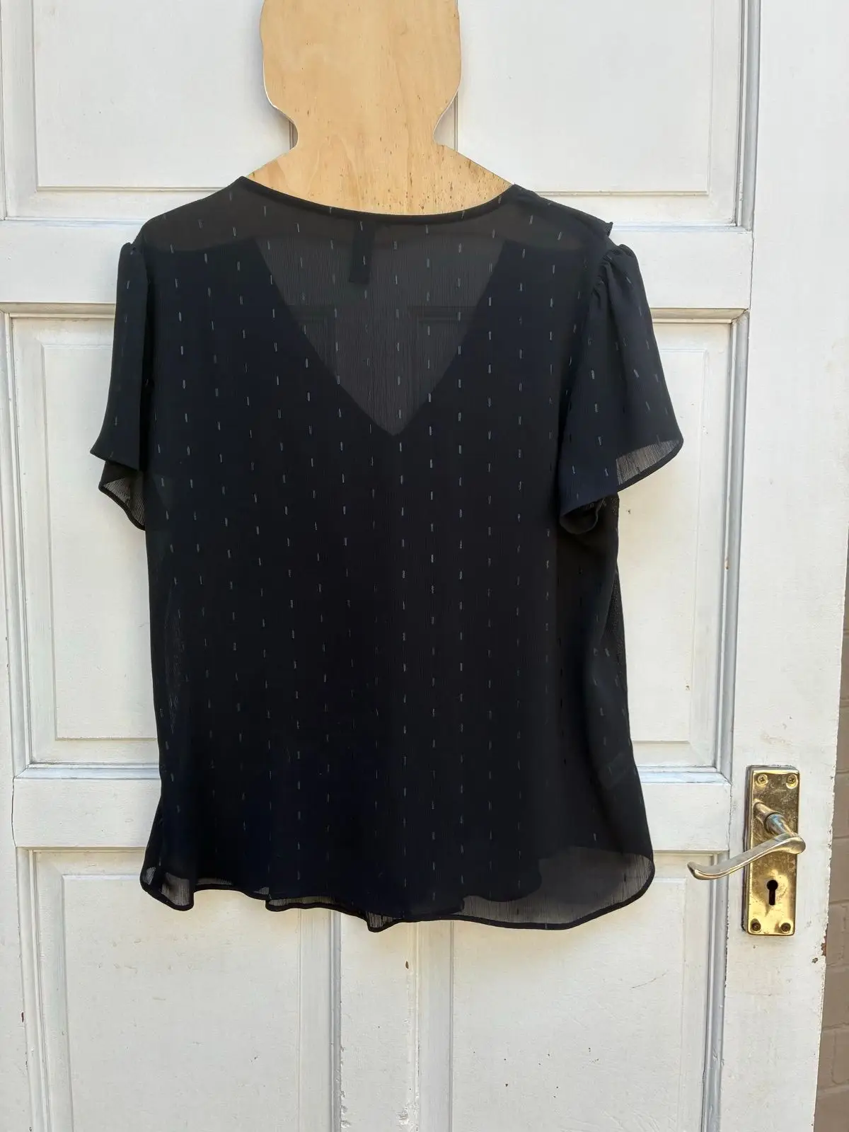 Woolworths Edition Black Ruffle Chiffon Blouse
