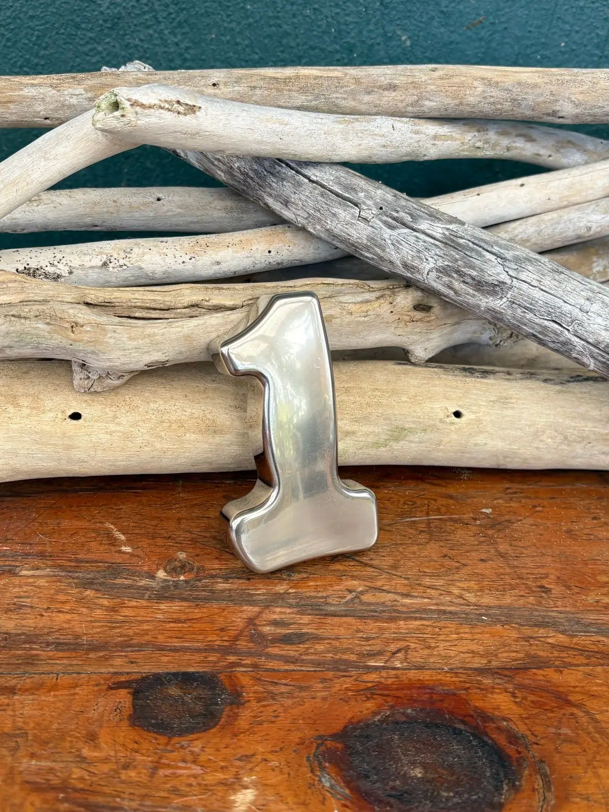 Metal Number One Decor Piece