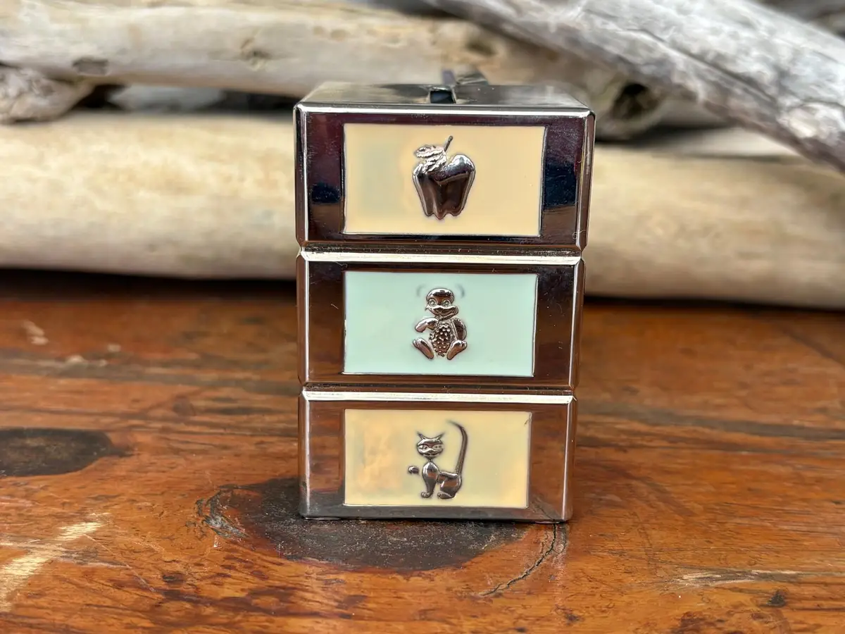 Silver-Plated ABC Block Money Bank and Photo Frame Set