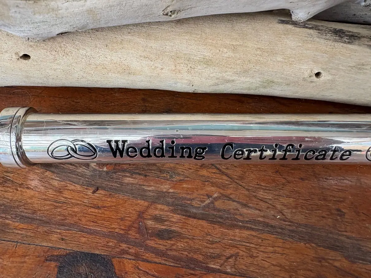 Silver Wedding Certificate Holder Tube