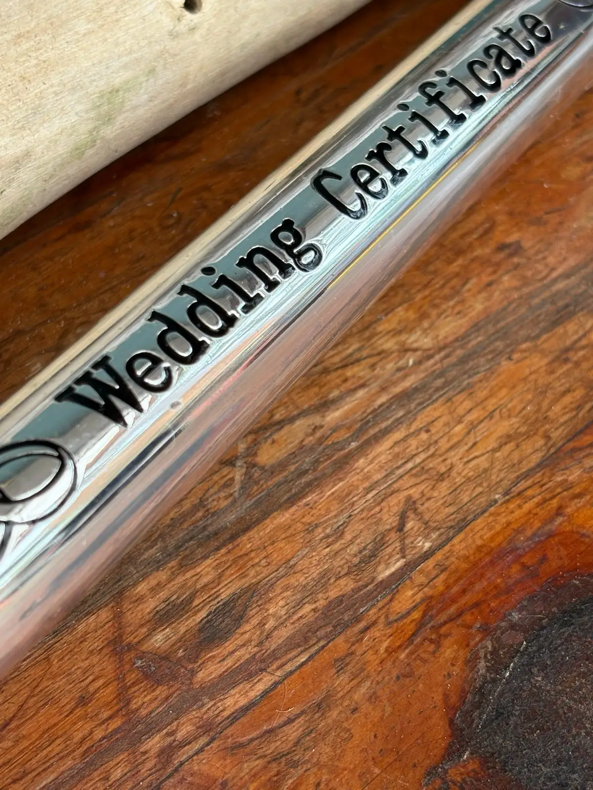 Silver Wedding Certificate Holder Tube