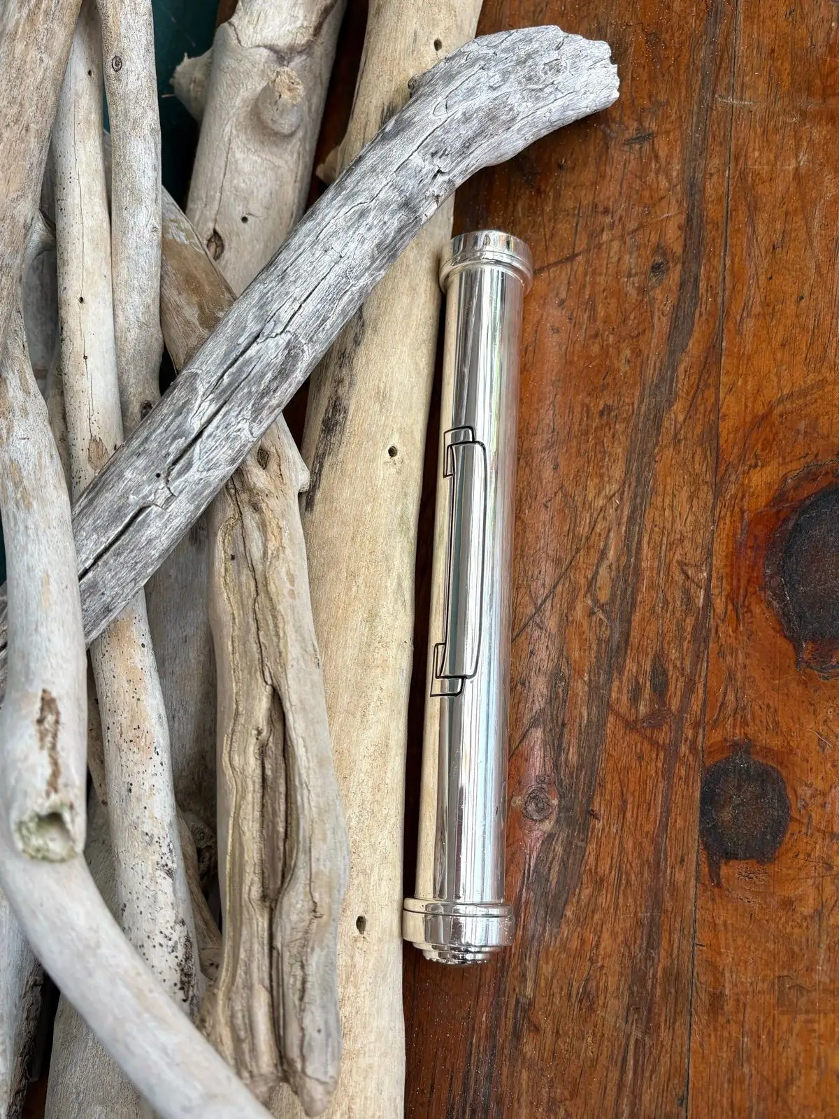 Silver Wedding Certificate Holder Tube