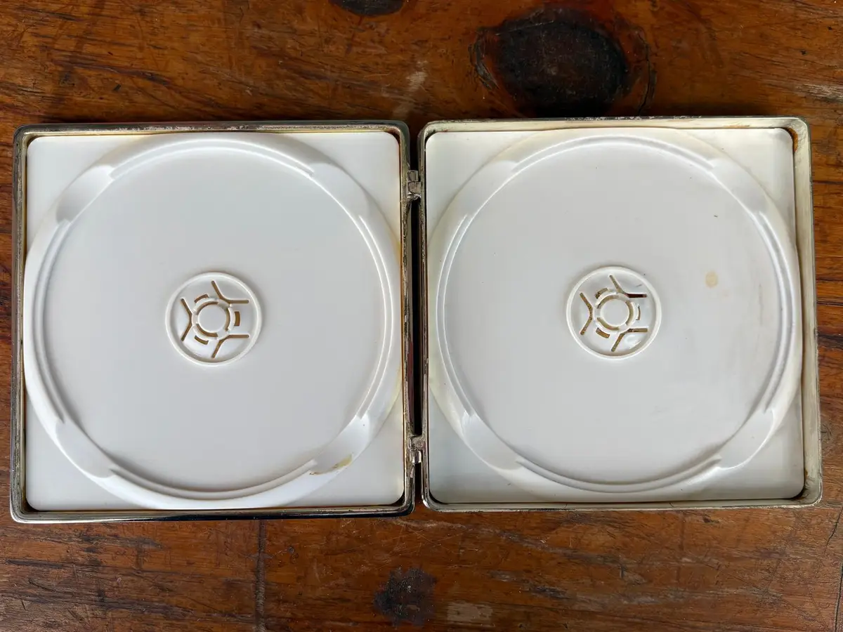 Silver Tone Compact Case with Rhinestones
