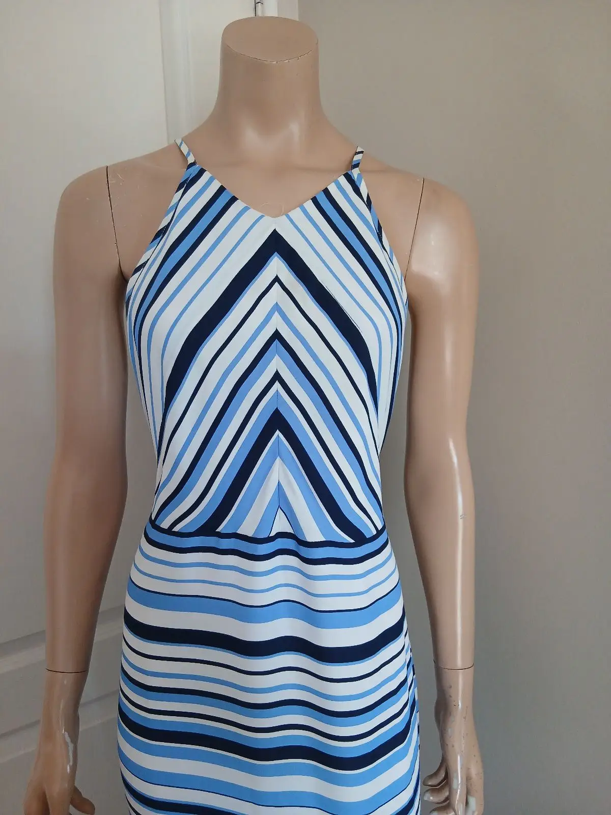 Forever New Blue and White Striped Maxi Dress