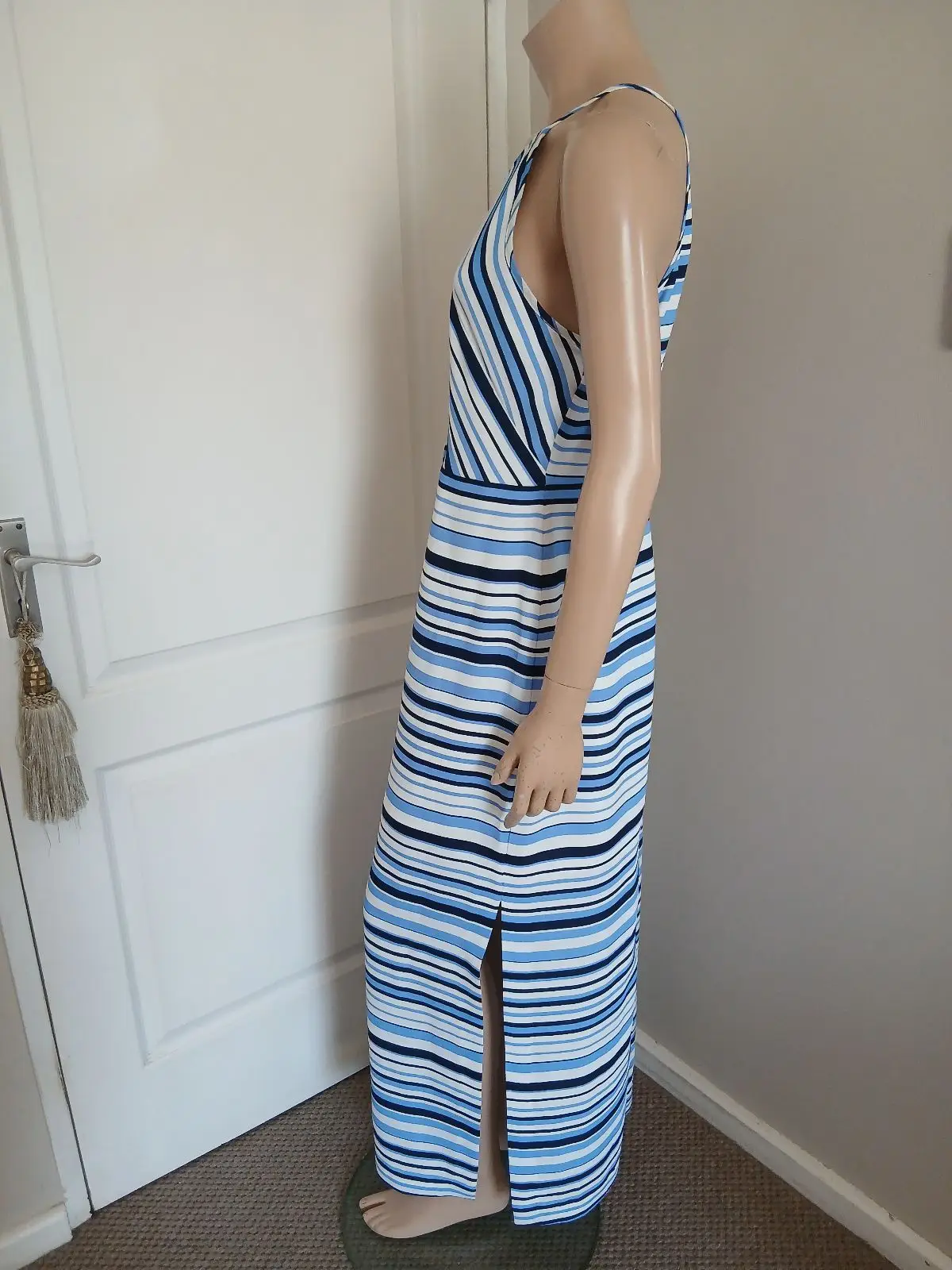 Forever New Blue and White Striped Maxi Dress