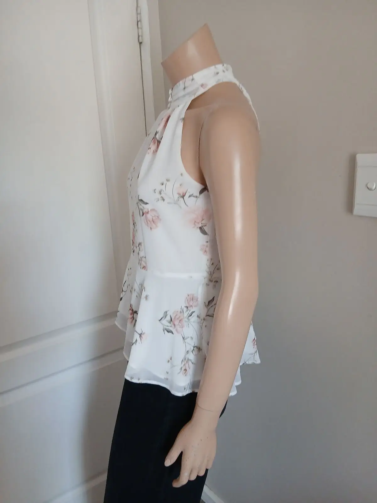 Forever New Floral Halter Peplum Top