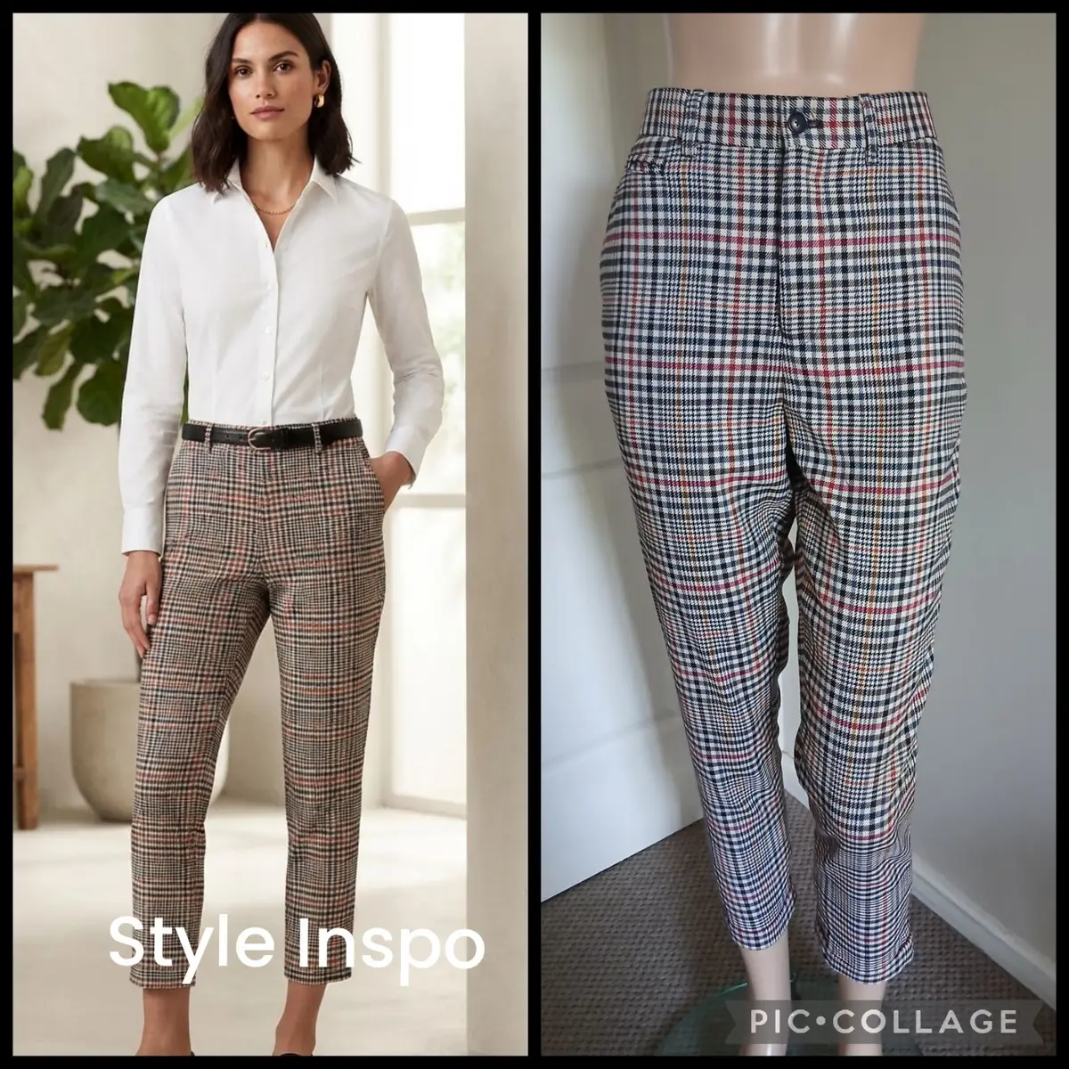 Zara Plaid Pattern Trousers