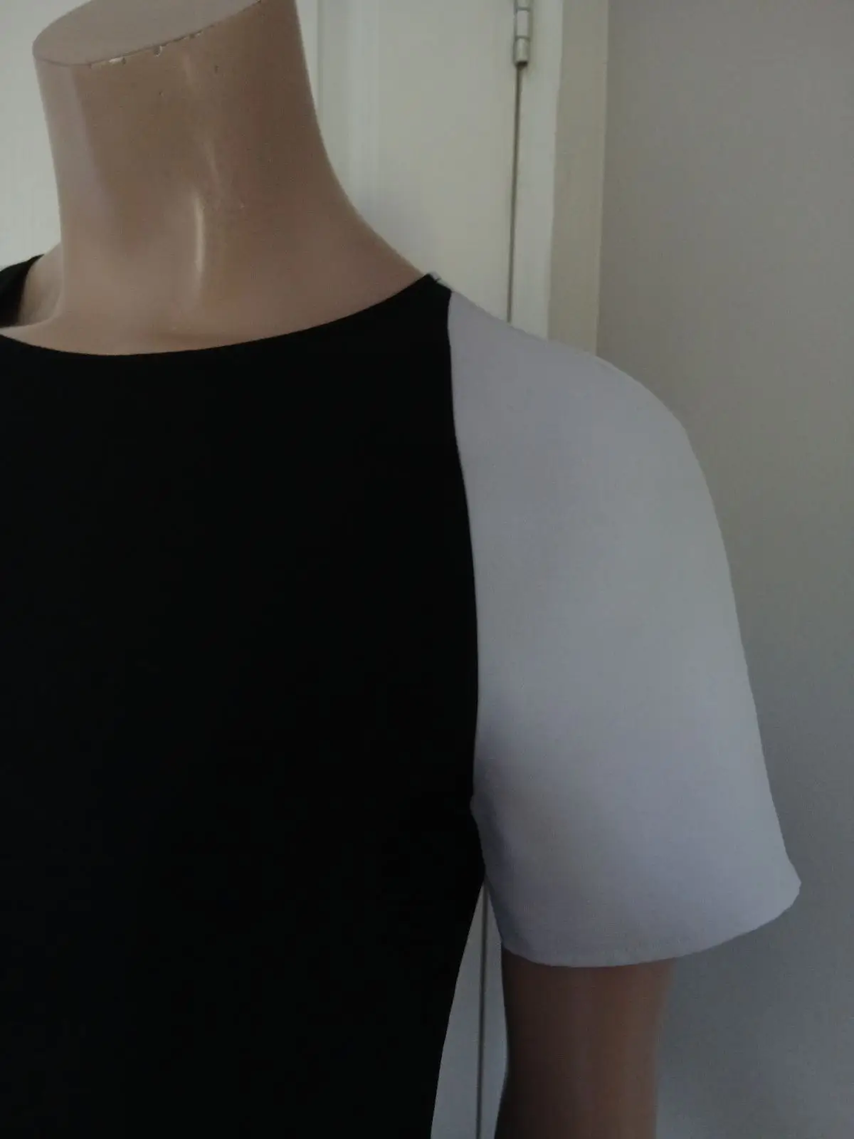 Zara Black and White Color-Block Top