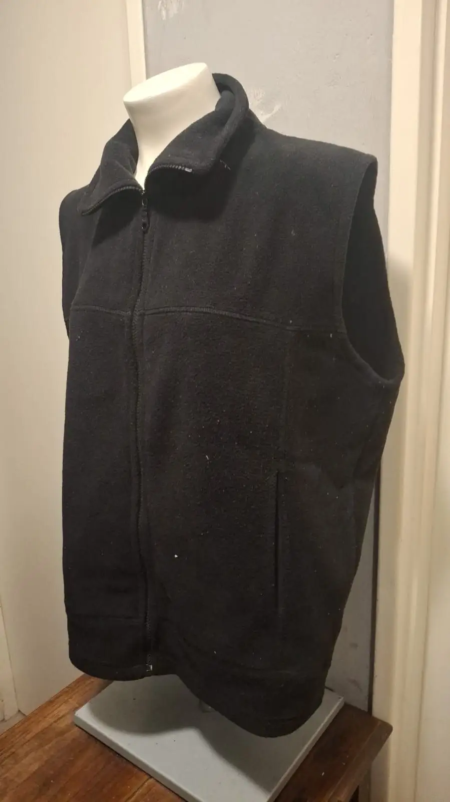 Black Fleece Zip-Up Vest