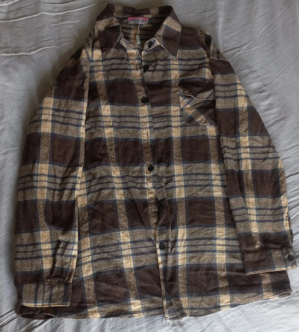 King's Baby Brown Plaid Flannel Shirt