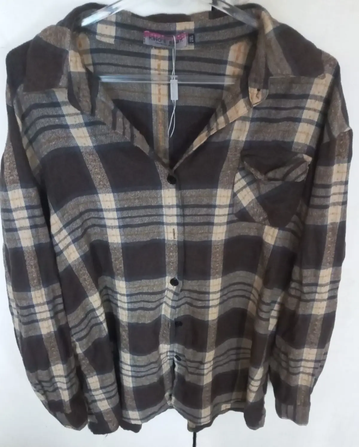 King's Baby Brown Plaid Flannel Shirt