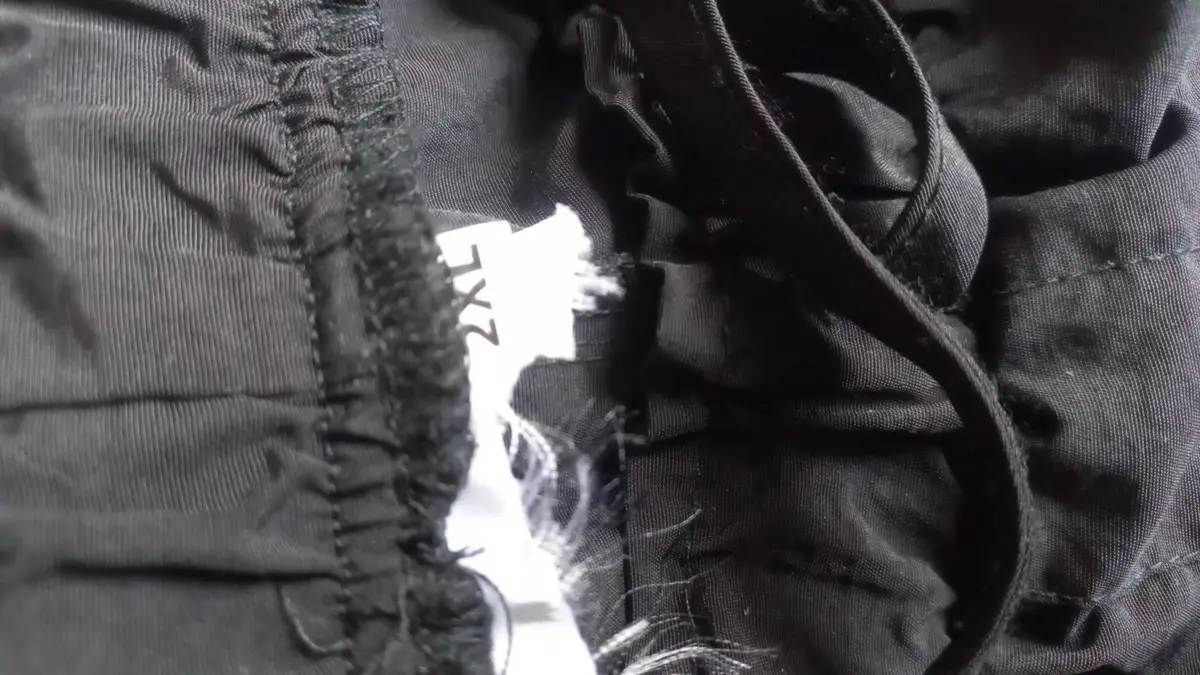Black Nylon Casual Trousers