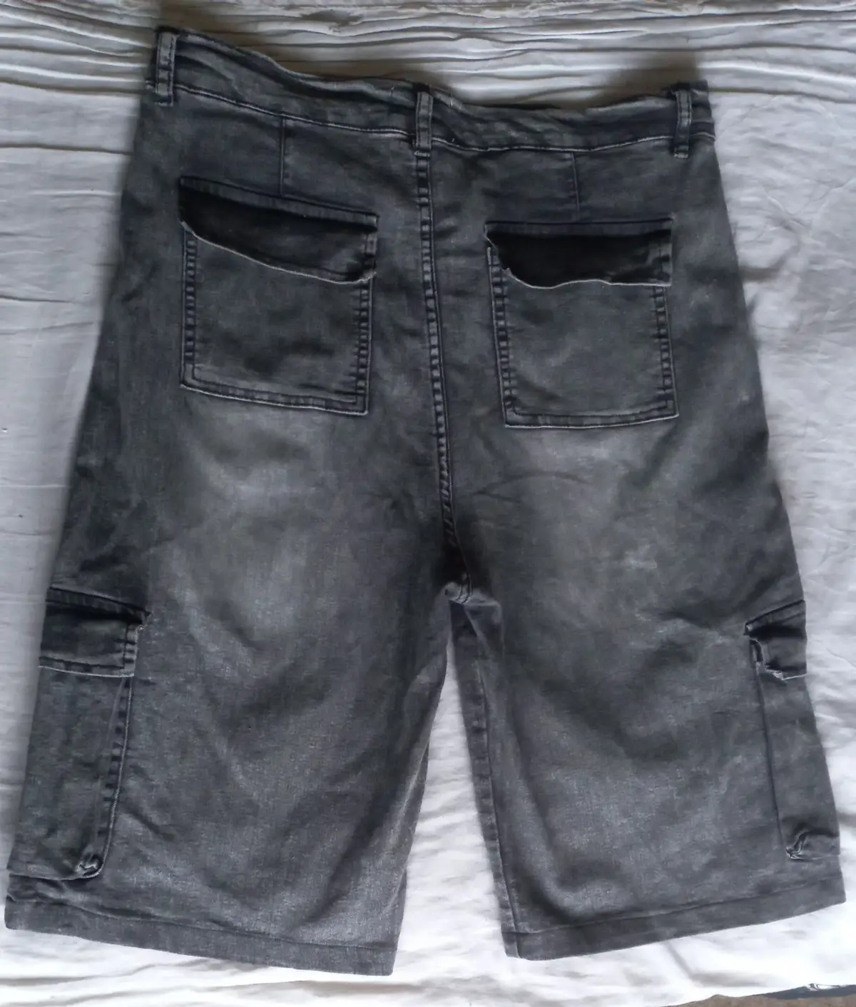 Grey Denim Cargo Shorts Size 40