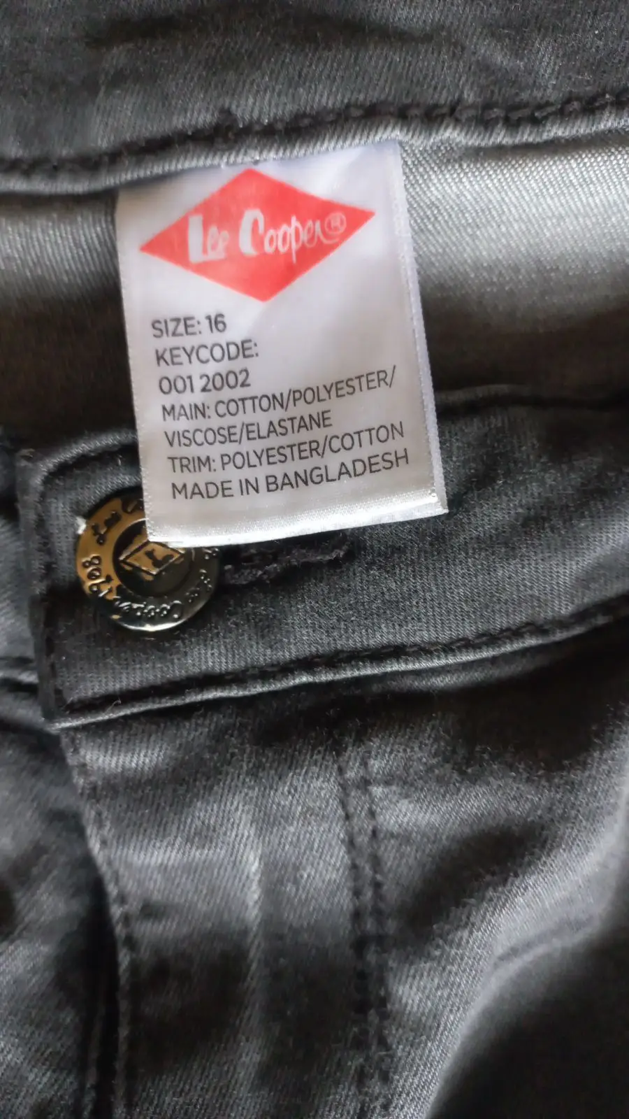 Lee Cooper Dark Grey Denim Shorts Size 16