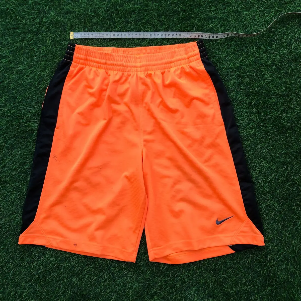 Nike Orange Sports Shorts with Black Panels