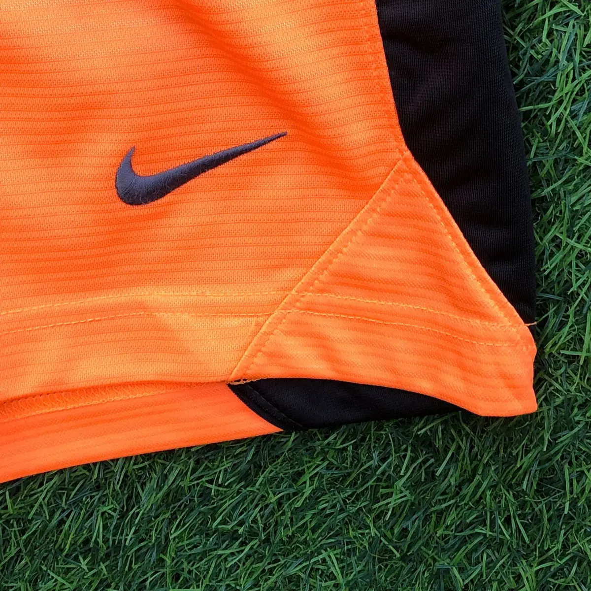 Nike Orange Sports Shorts with Black Panels