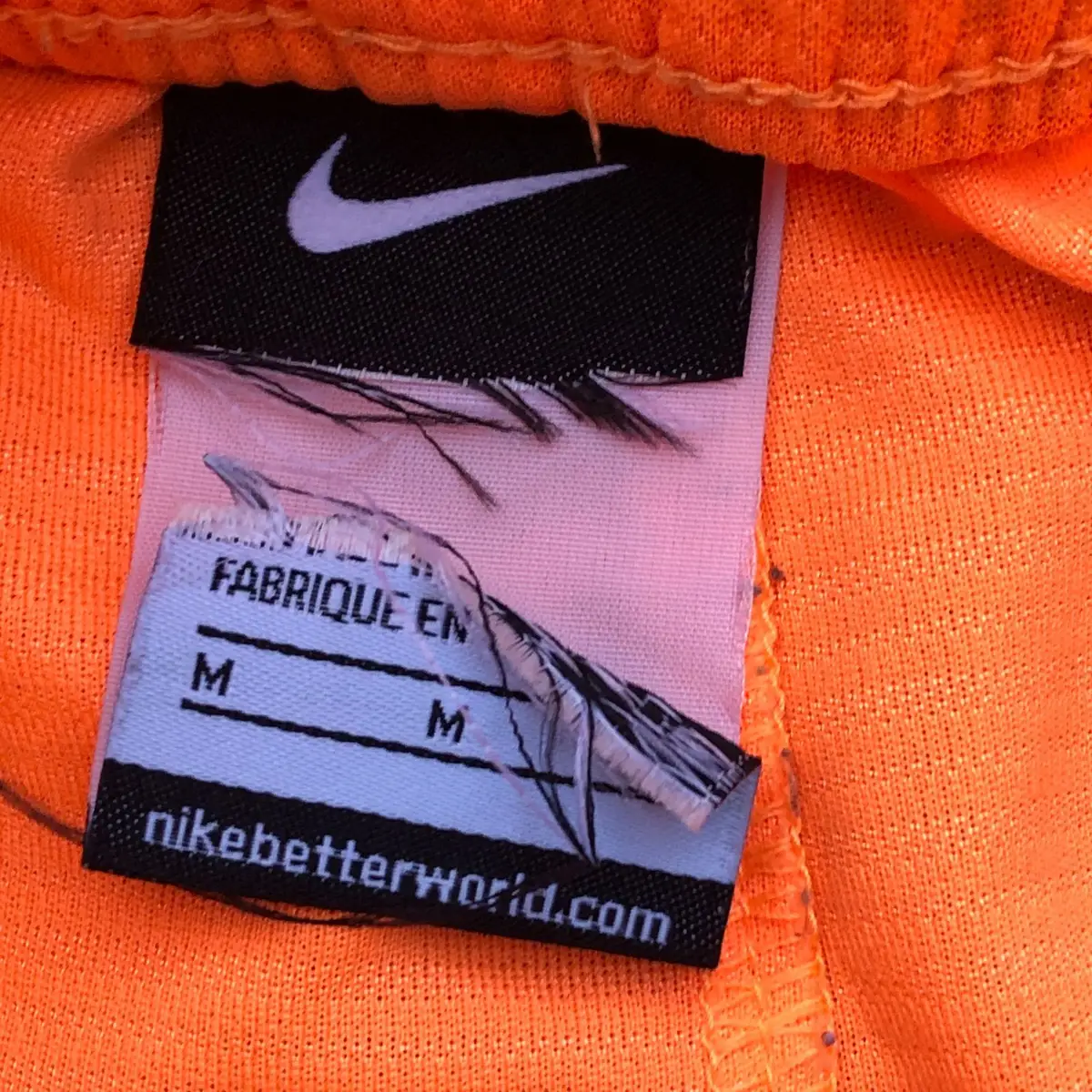 Nike Orange Sports Shorts with Black Panels