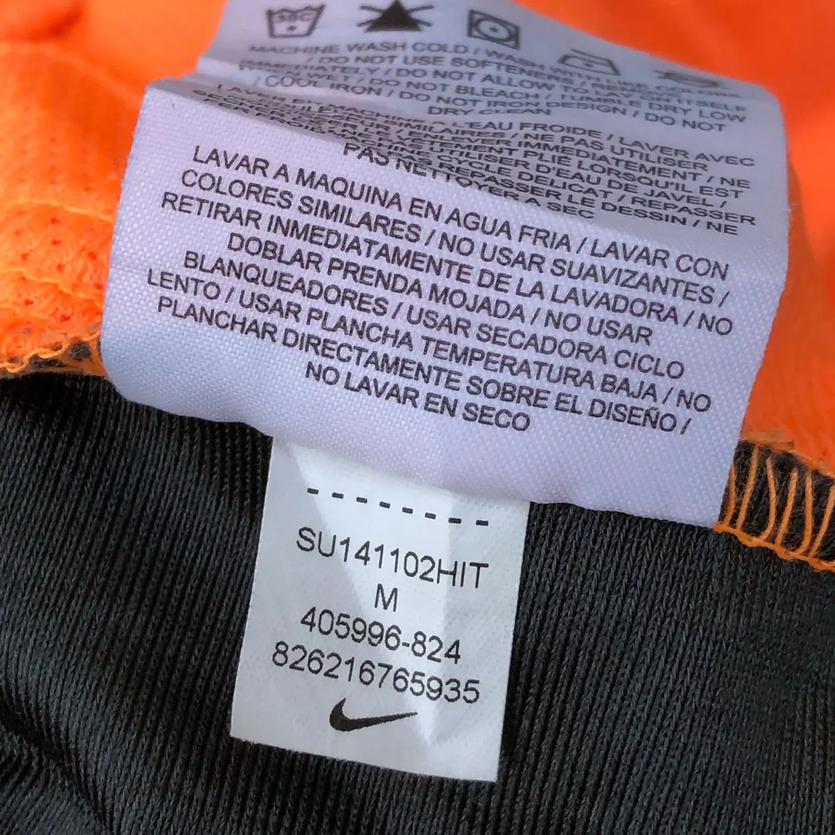 Nike Orange Sports Shorts with Black Panels