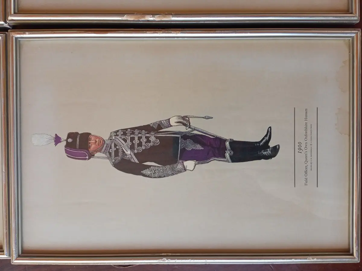 Vintage 1890 Hampshire Carabiniers Military Print Framed
