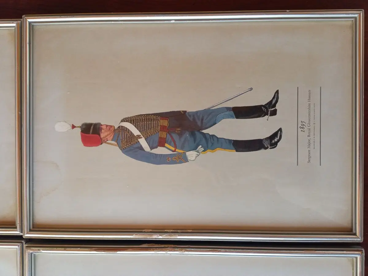 Vintage 1890 Hampshire Carabiniers Military Print Framed