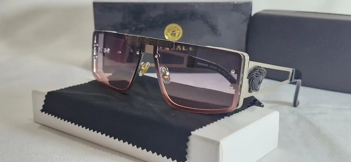 Versace Medusa Shield Sunglasses with Gradient Lenses