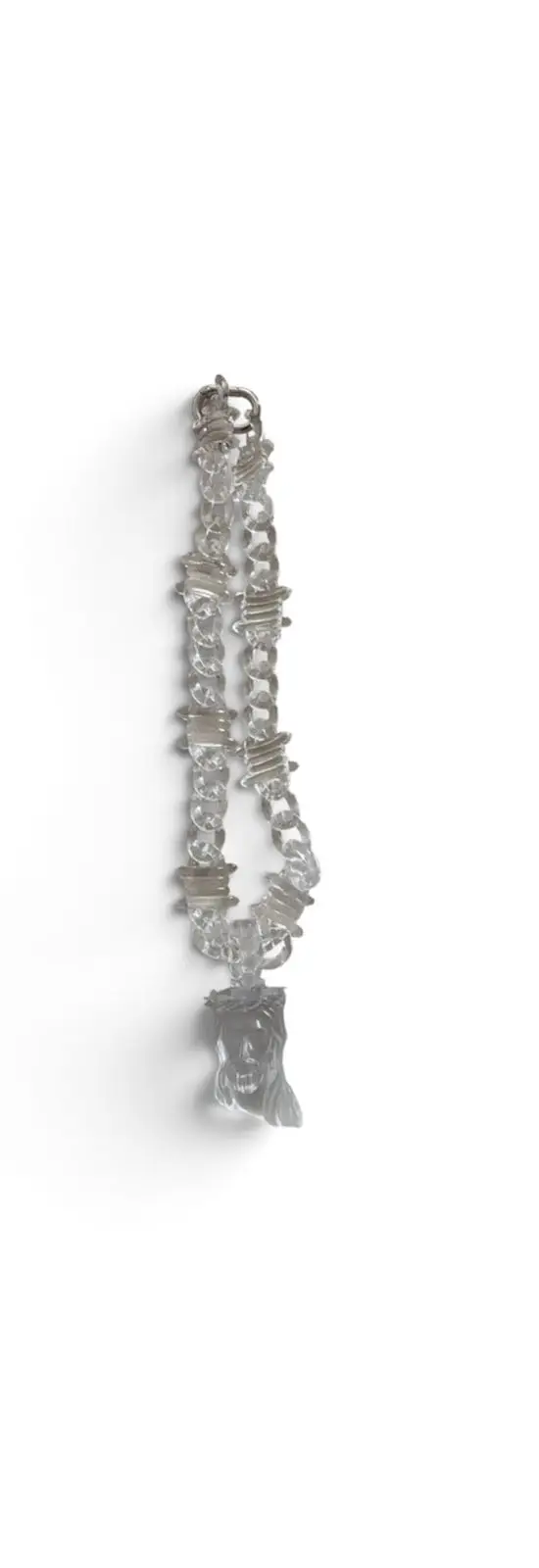 Clear Glass Head Figurine with Crown of Thorns