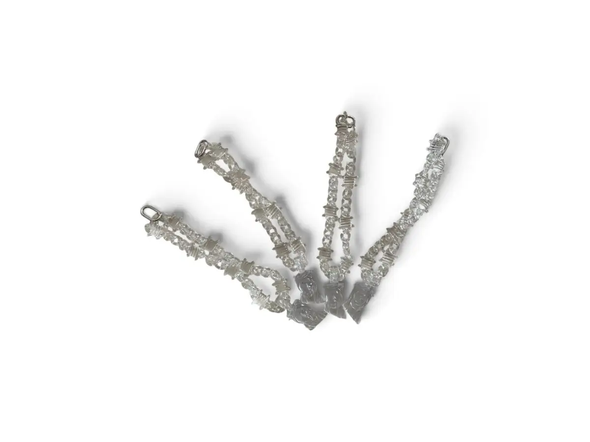 Clear Glass Head Figurine with Crown of Thorns
