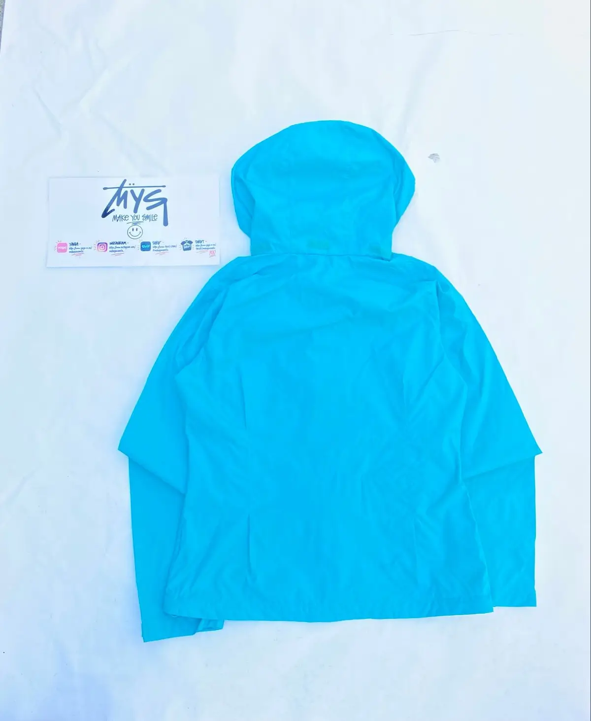 Columbia Bright Blue Hooded Windbreaker Jacket