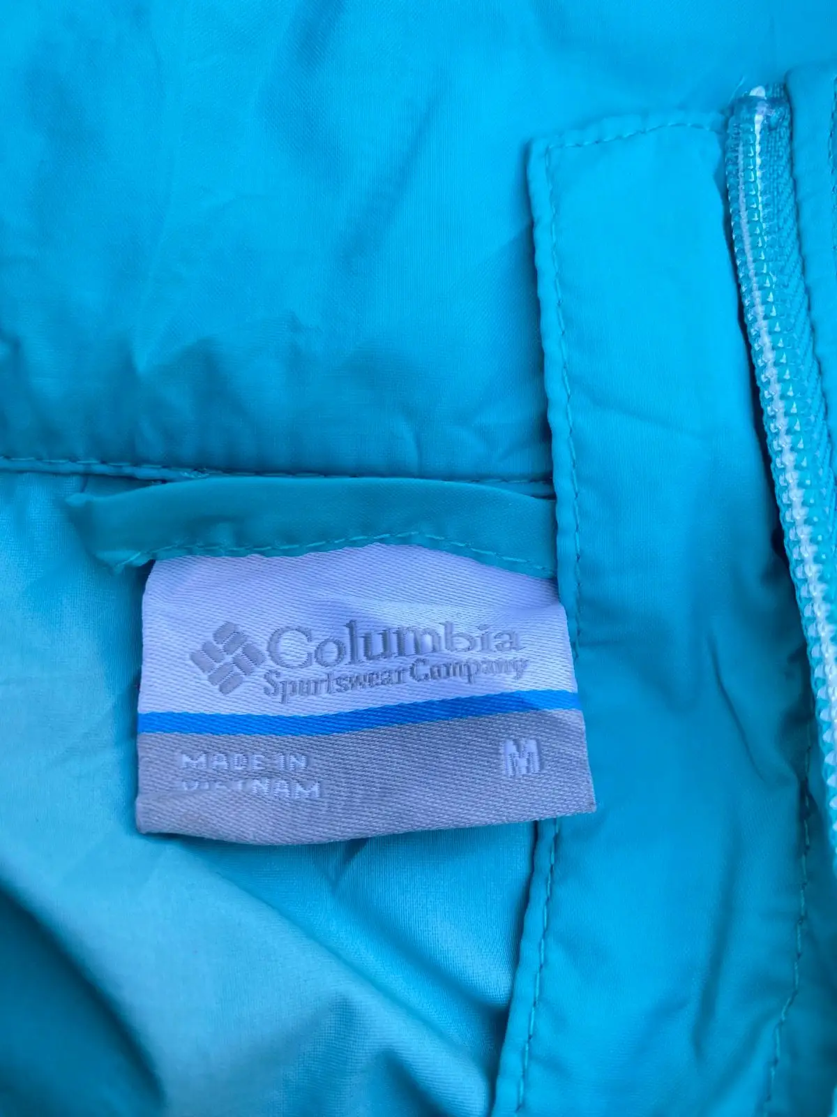 Columbia Bright Blue Hooded Windbreaker Jacket