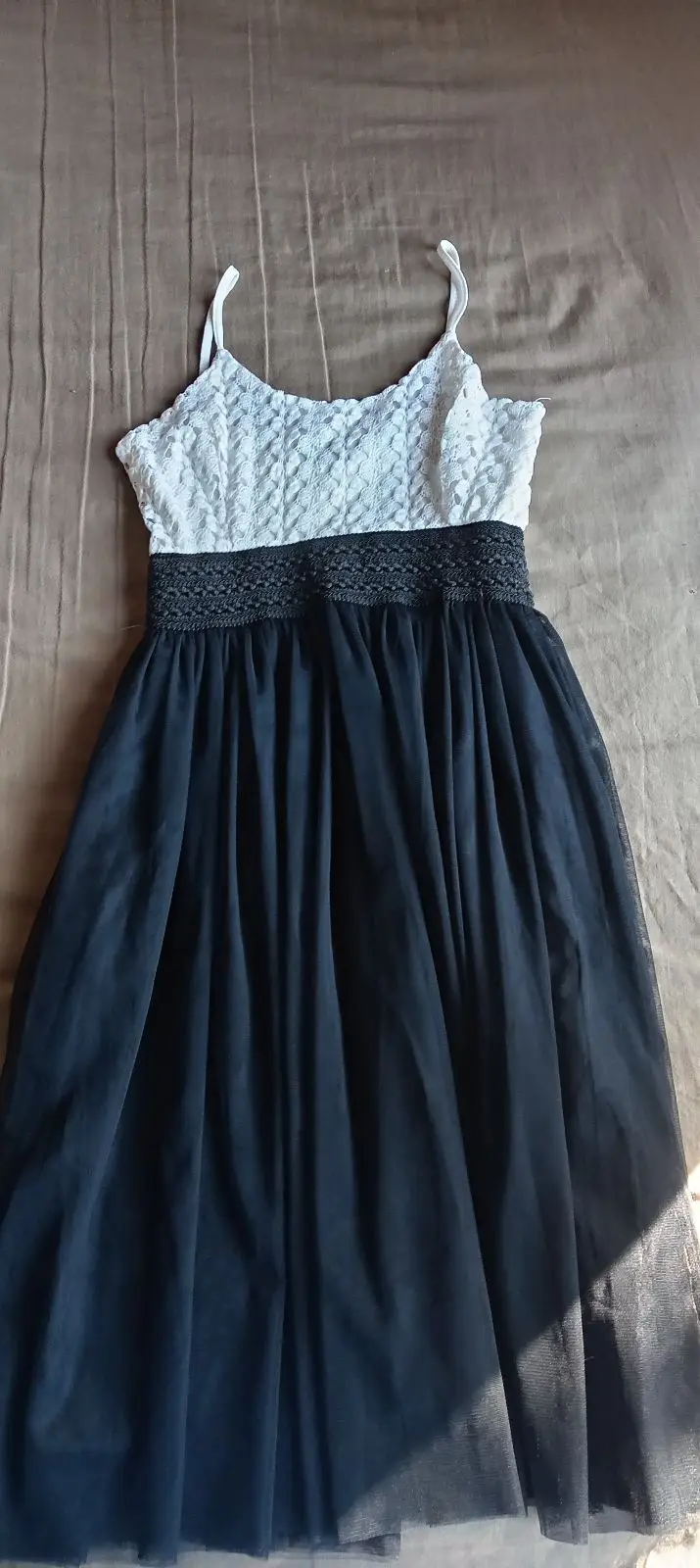 Black and White Lace Top Dress
