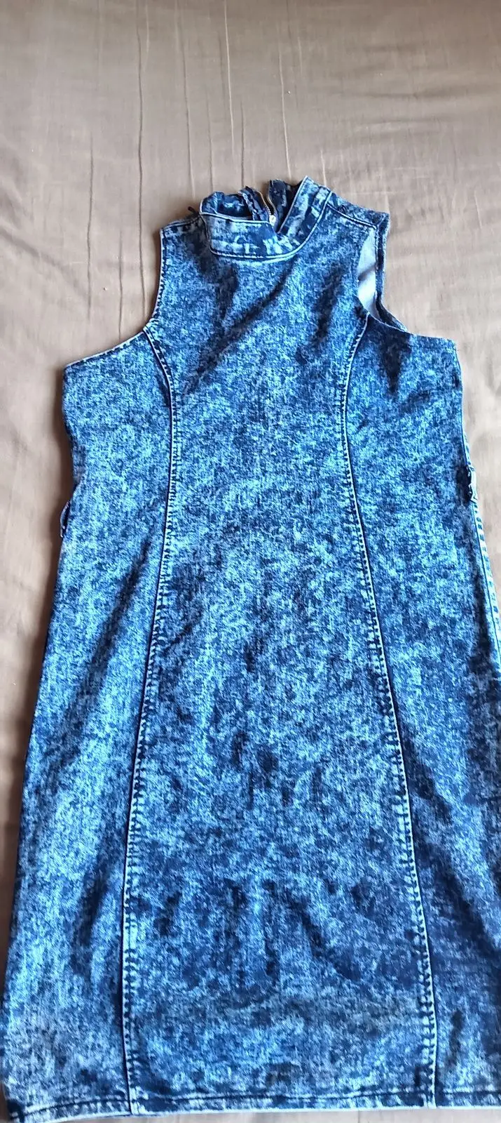 Acid Wash Denim Sleeveless Dress