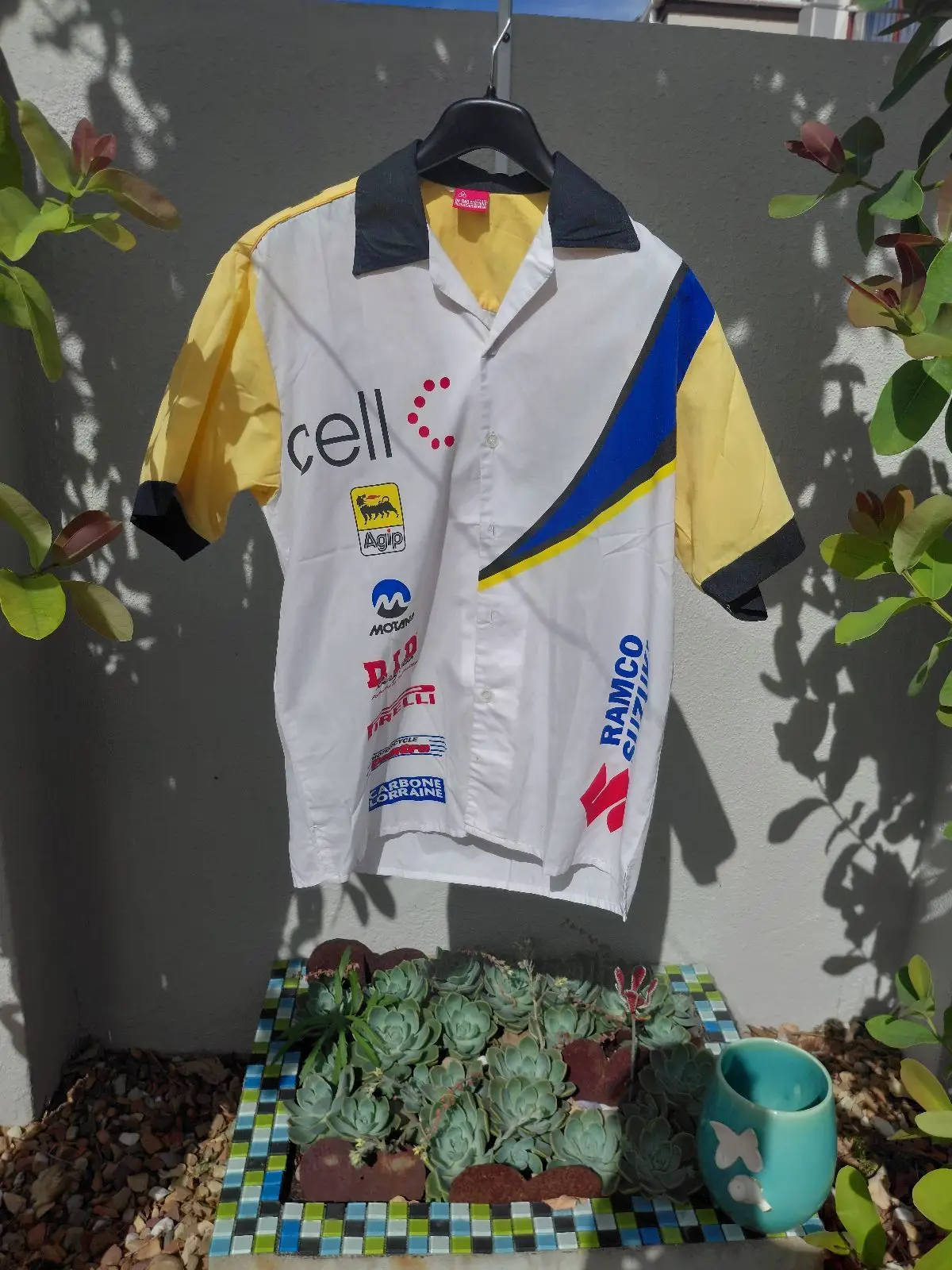 Racing Sponsorship Short-Sleeve Button-Up Shirt