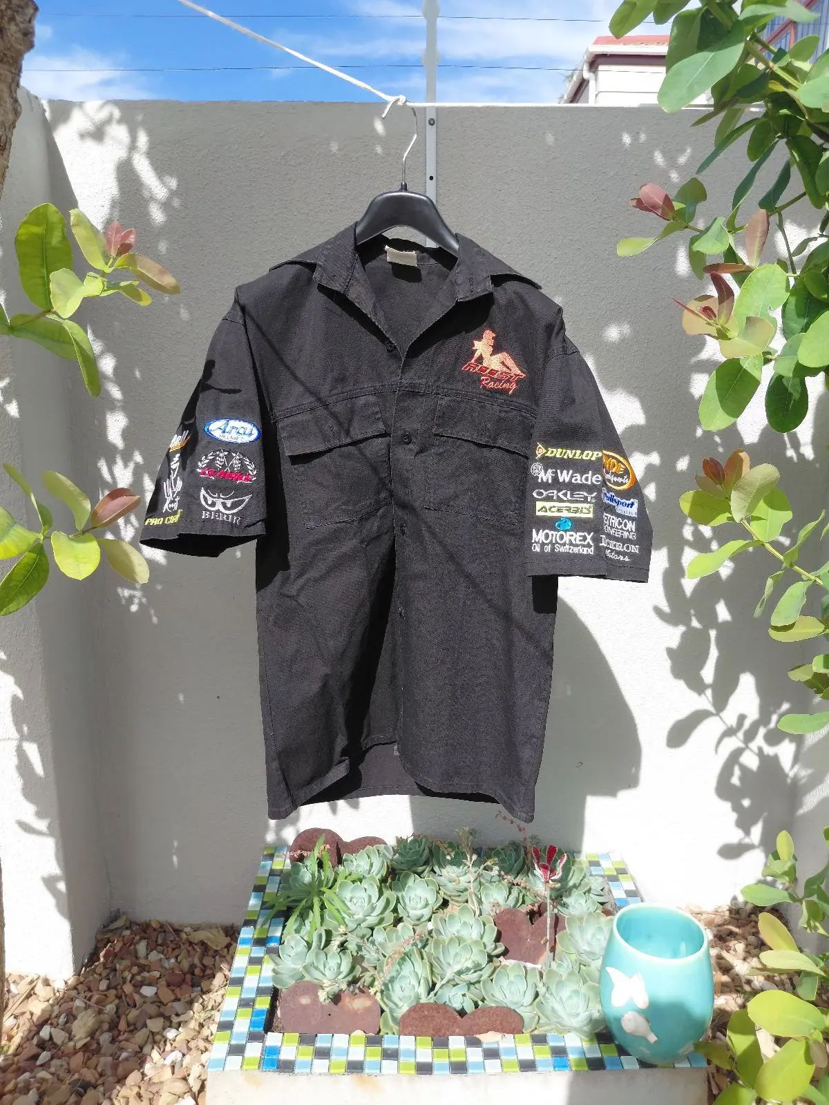 Black Roost Racing Sponsor Patch Button-Up Shirt