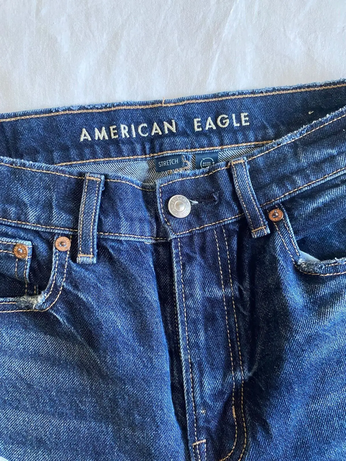 American Eagle Blue Distressed Denim Jeans