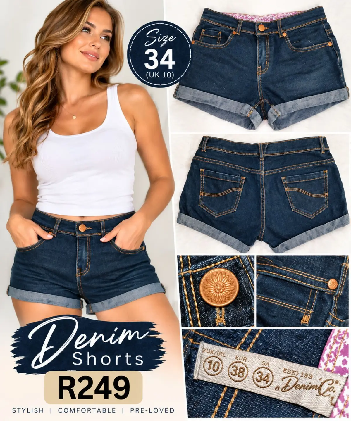 Denim Co. Blue Denim Shorts Size 34