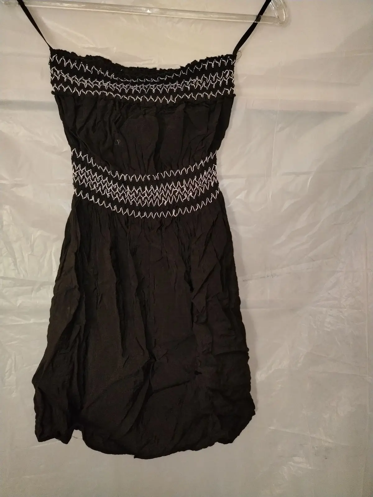 Star Black Smocked Mini Dress Size 34
