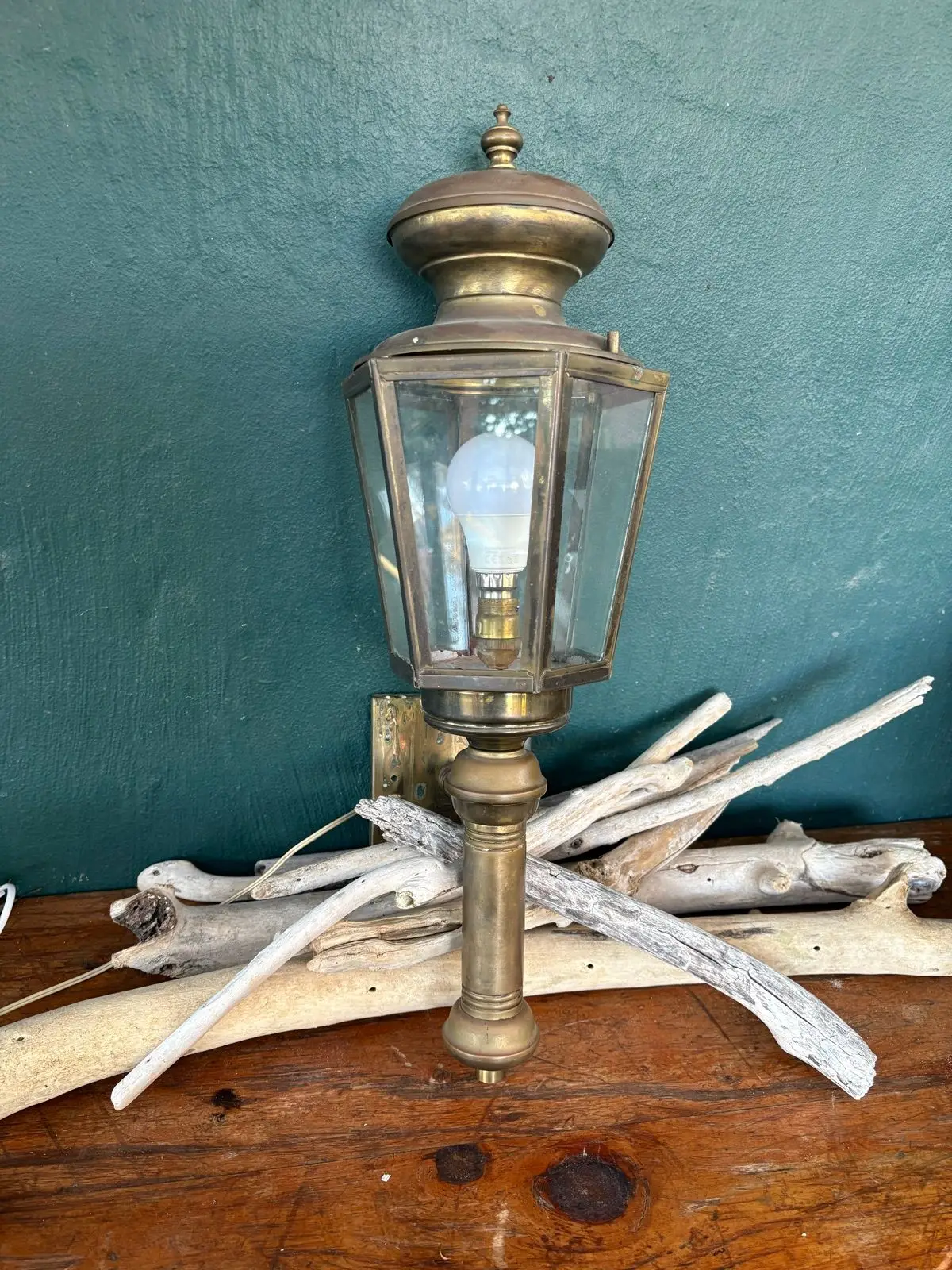Vintage Brass Wall Lantern Lamp