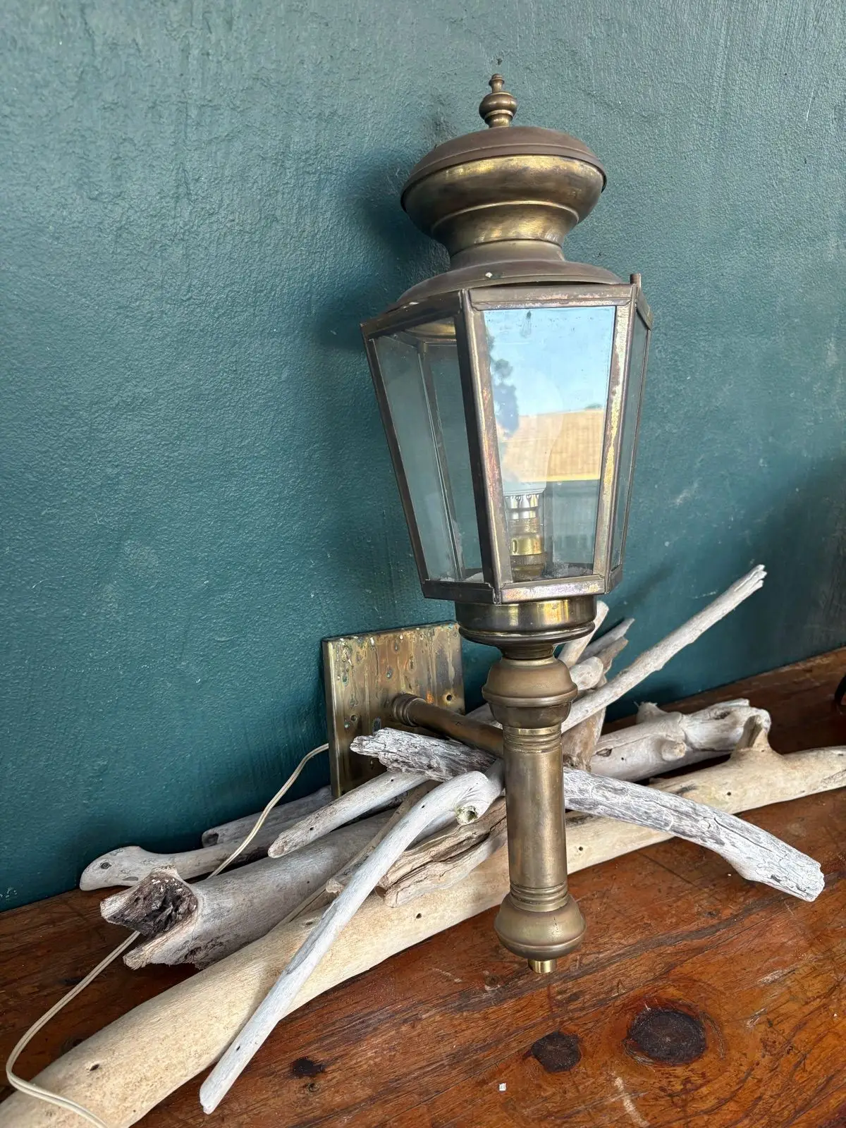 Vintage Brass Wall Lantern Lamp