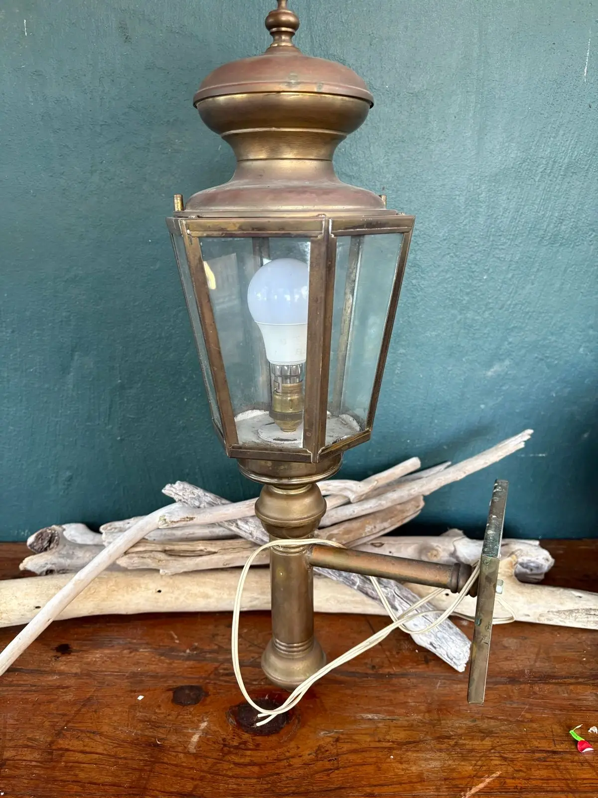 Vintage Brass Wall Lantern Lamp