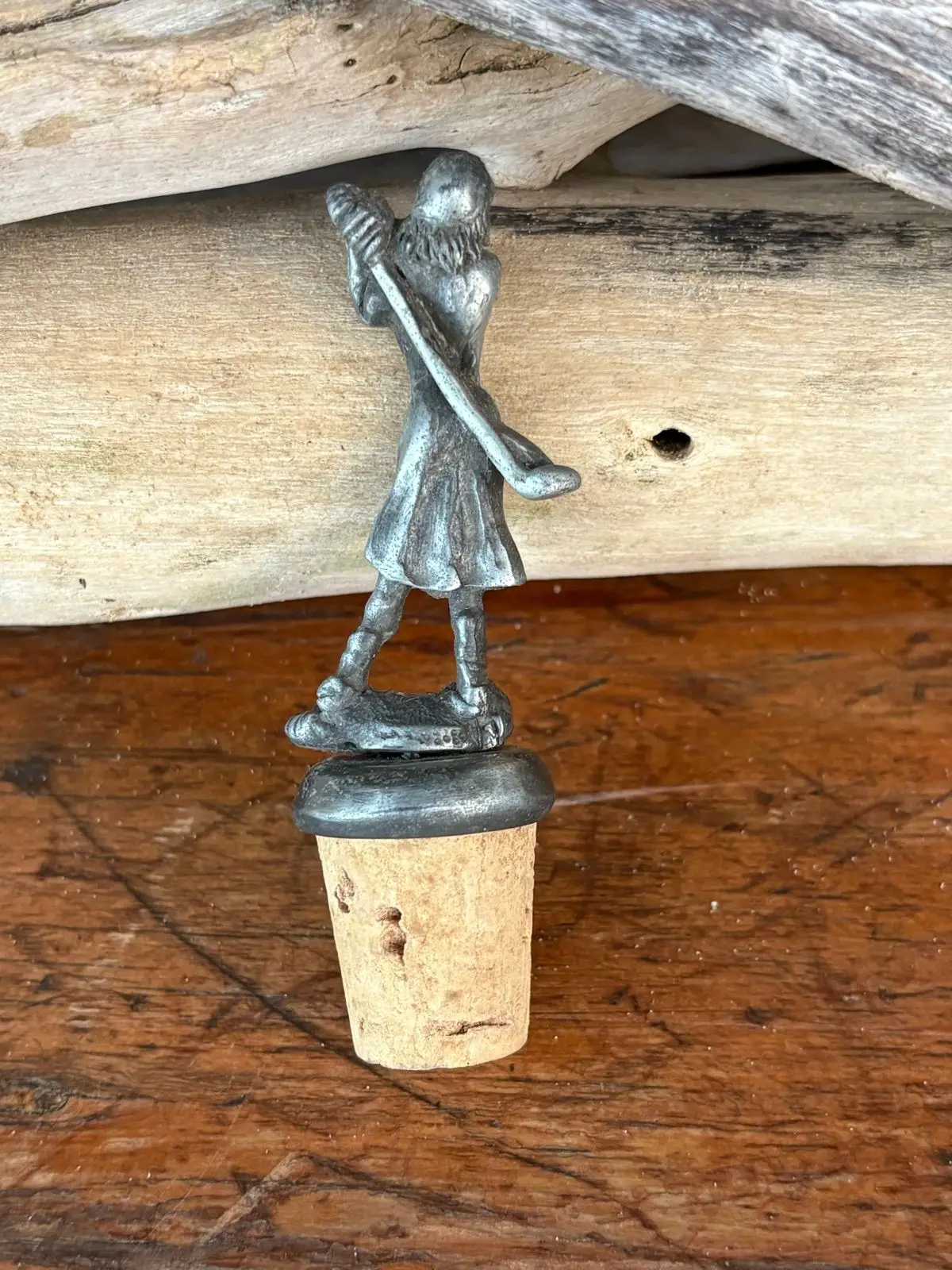 Metal Golfer Figurine Bottle Stopper