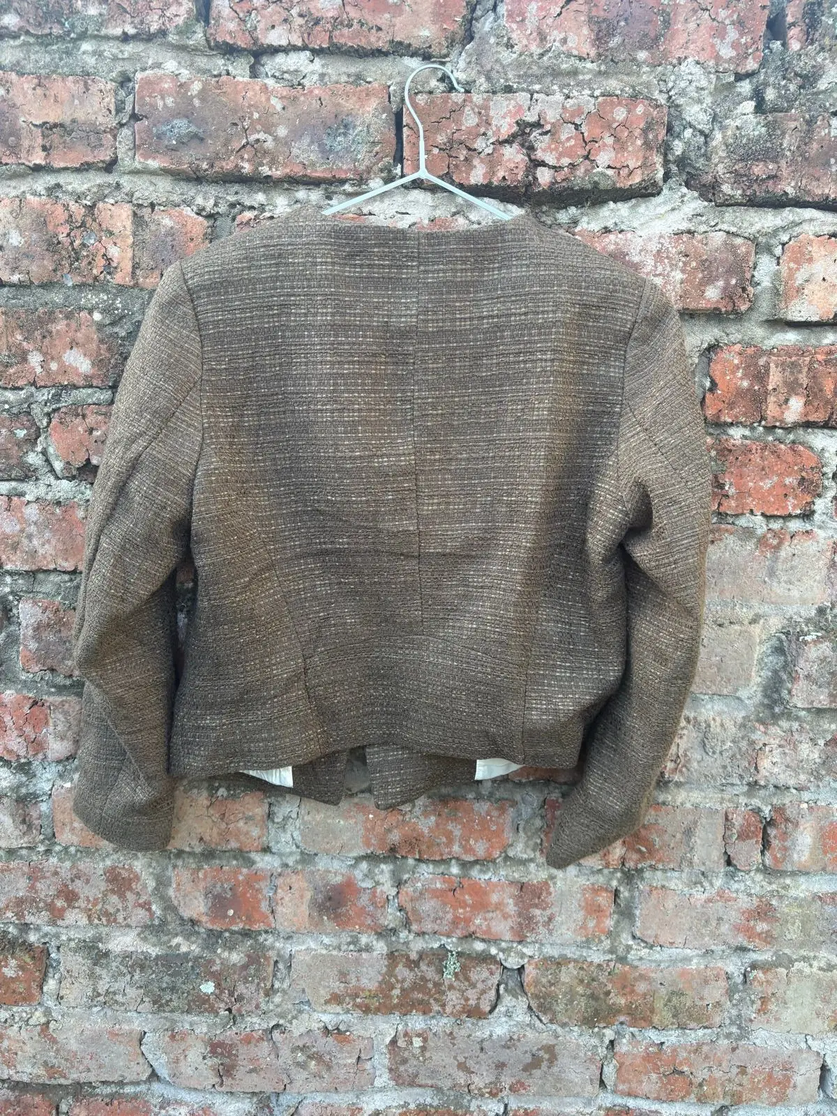 H&M Brown Tweed Biker Jacket