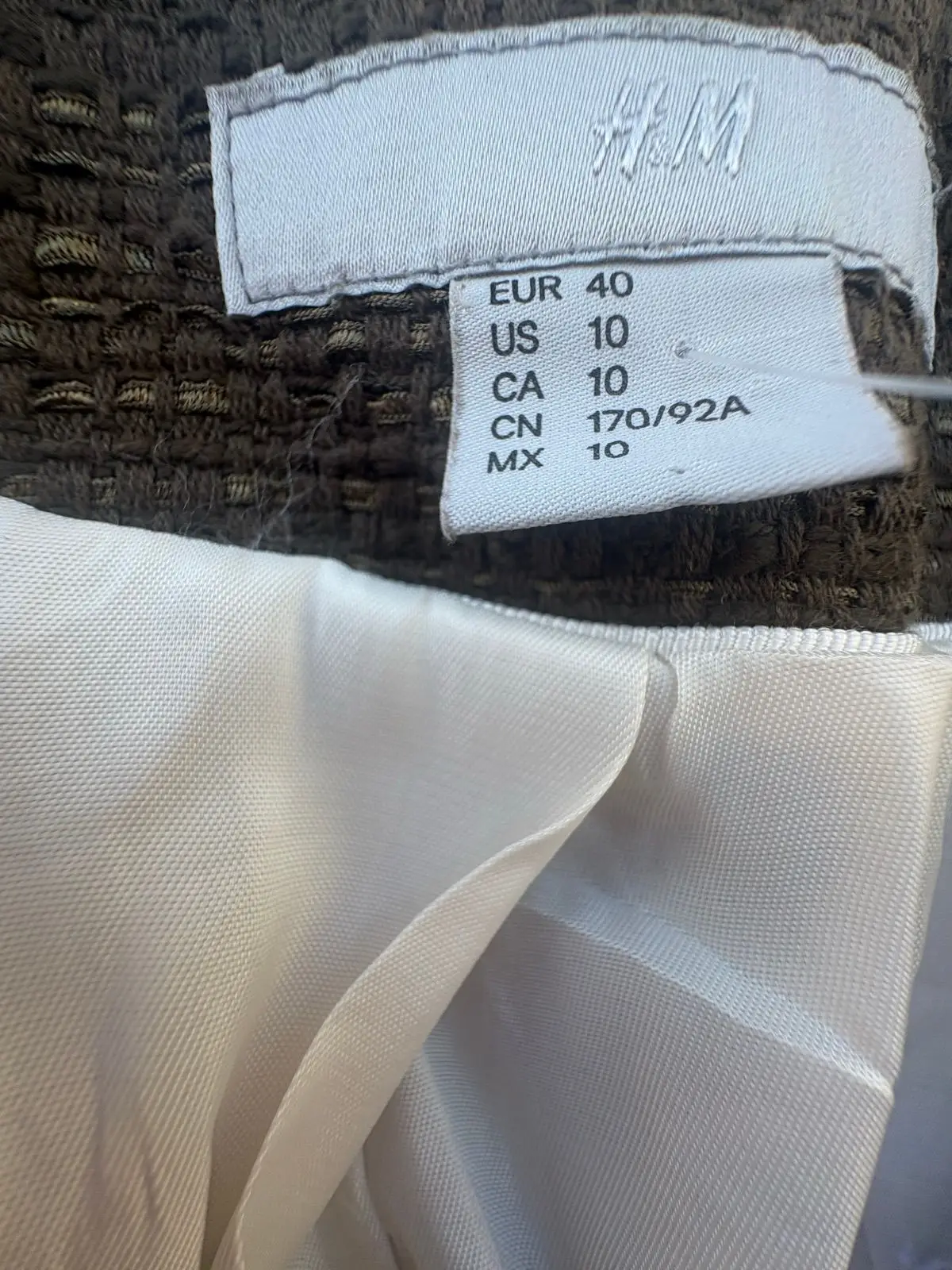 H&M Brown Tweed Biker Jacket
