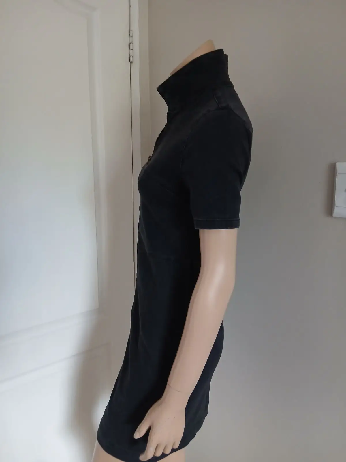 Black Denim Zip-Front Dress Size 8