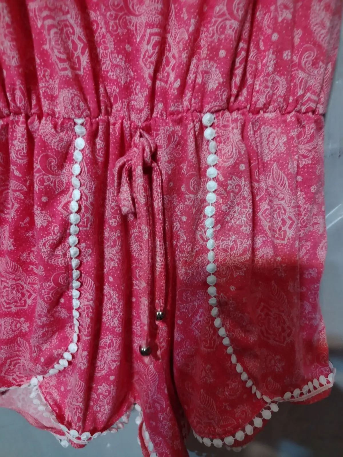 Maxed Terrain Coral Pink Paisley Playsuit Size S