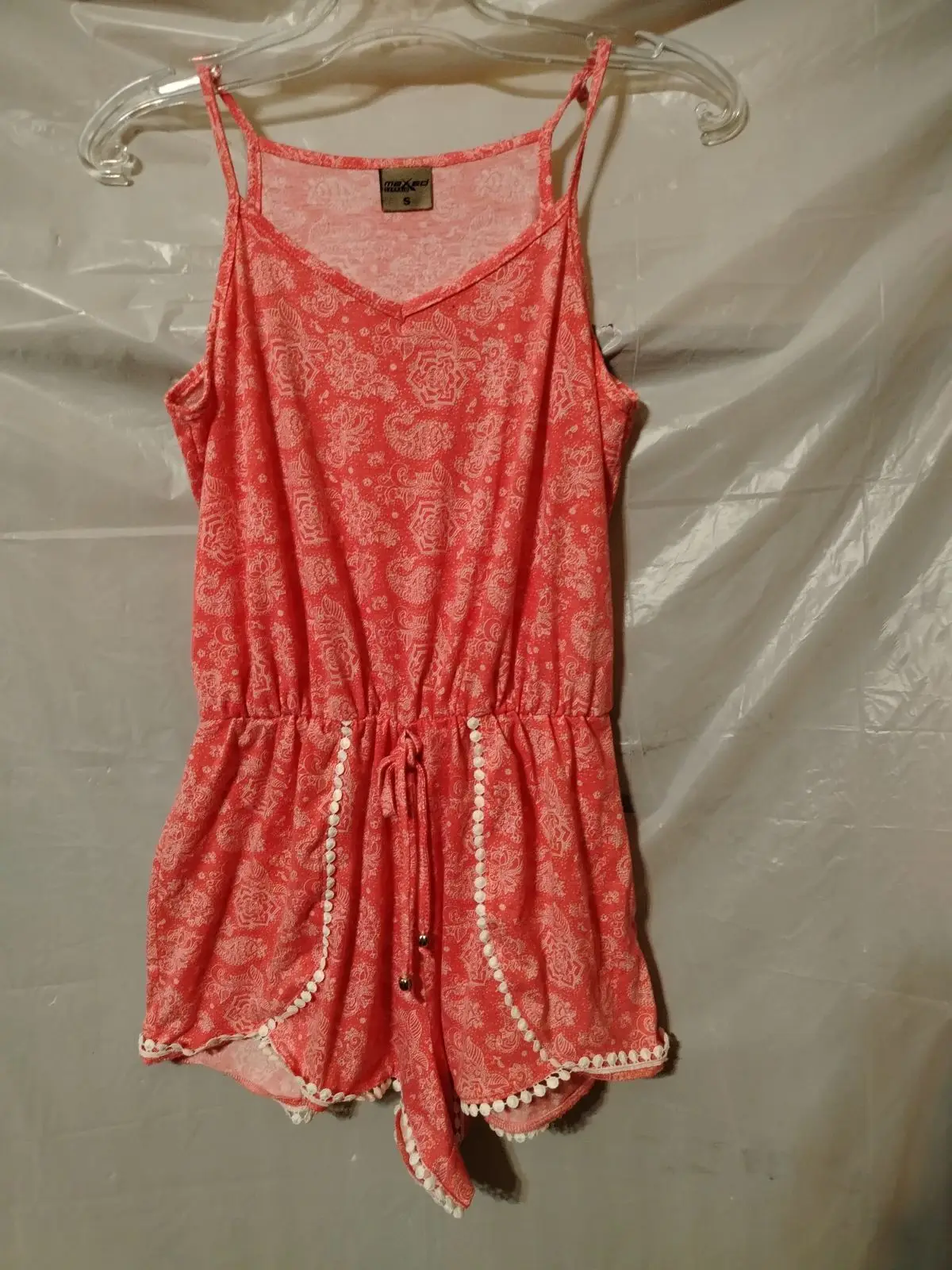 Maxed Terrain Coral Pink Paisley Playsuit Size S