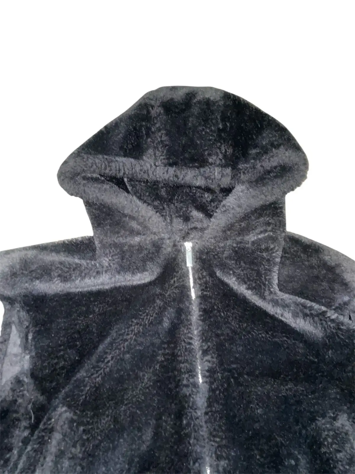 Black Faux Fur Hooded Vest