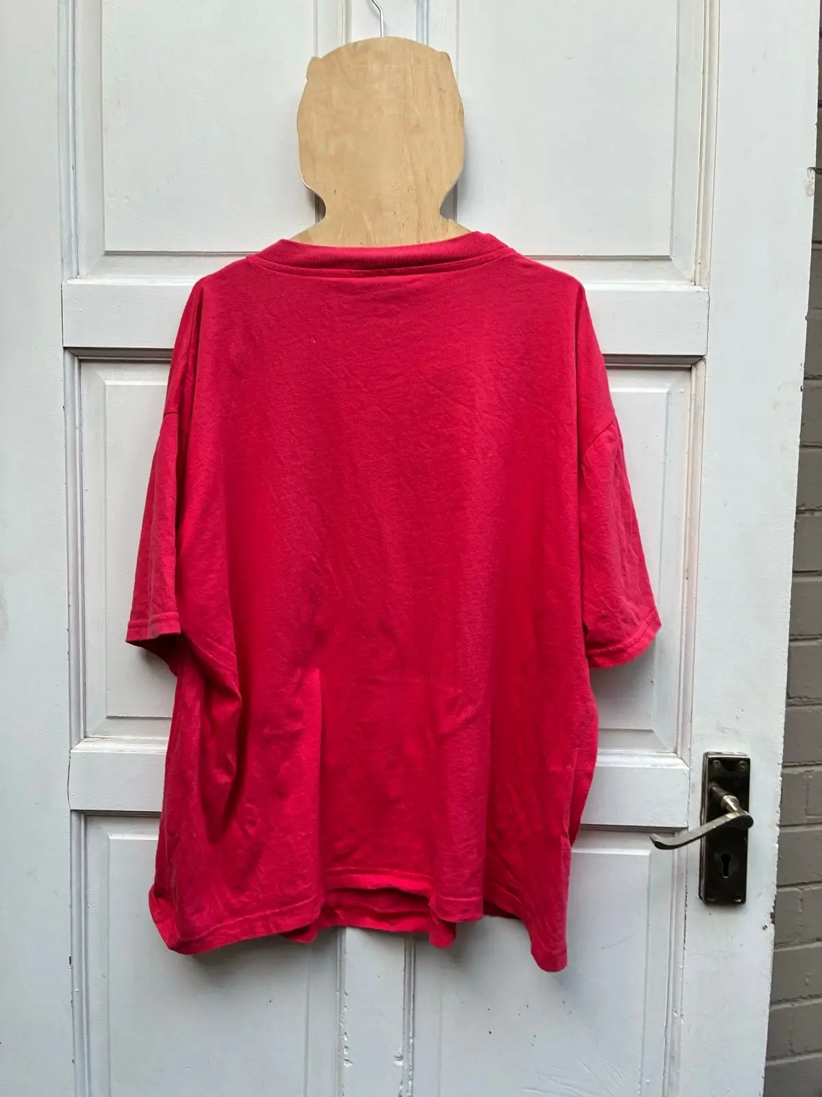 Vintage Red Graphic T-Shirt with Sun Art Print