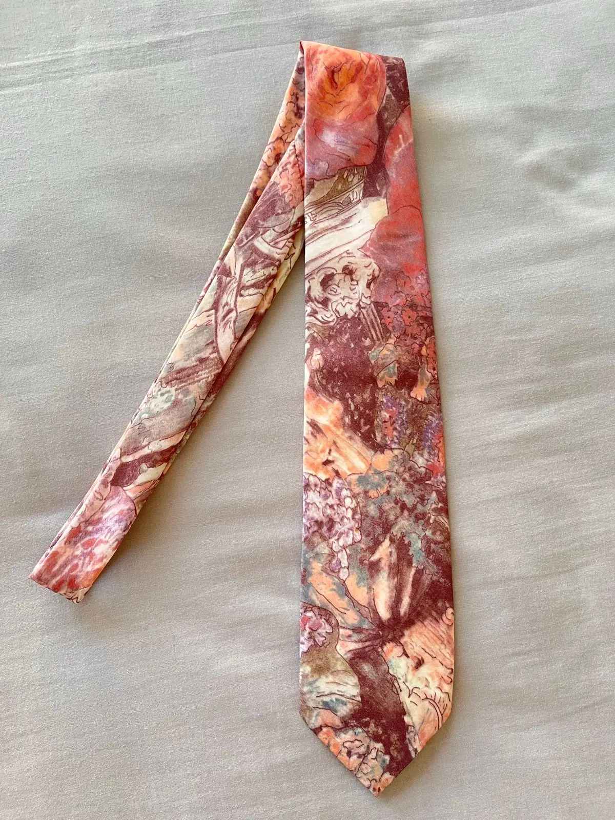Vintage Floral Pattern Silk Necktie