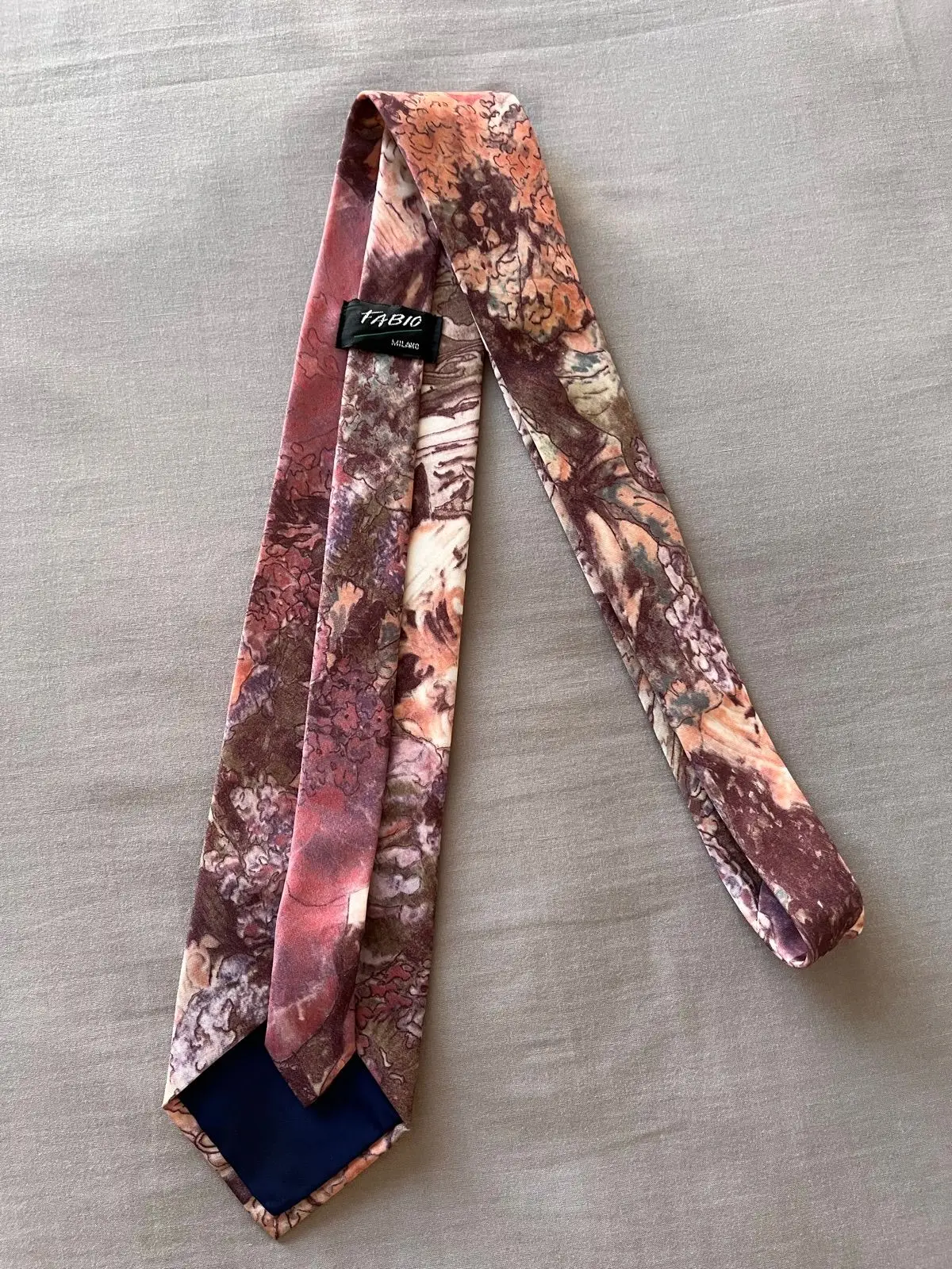 Vintage Floral Pattern Silk Necktie
