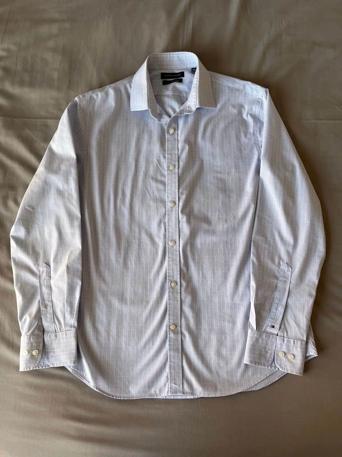 Tommy Hilfiger Light Blue Checkered Long-Sleeve Shirt